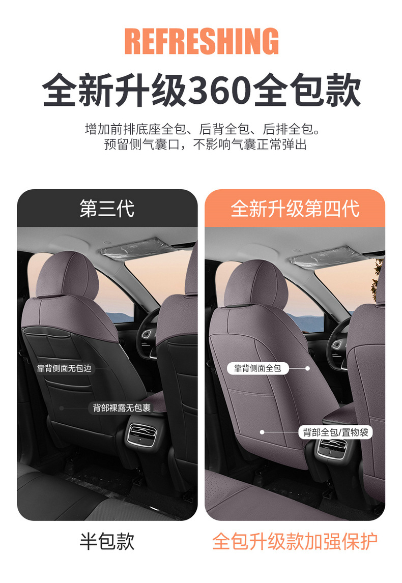 26 Models of Changan Qiyuan Q05 Special Car Seat Covers, Car Seat Cushions, Saddle Pads, Four-Season Suede Full-Cover Seat Covers