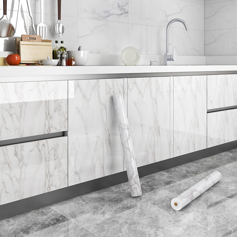 廚房竈台貼膜櫥櫃烤漆貼紙家具翻新衣櫃桌面改色櫃門自粘加厚批發