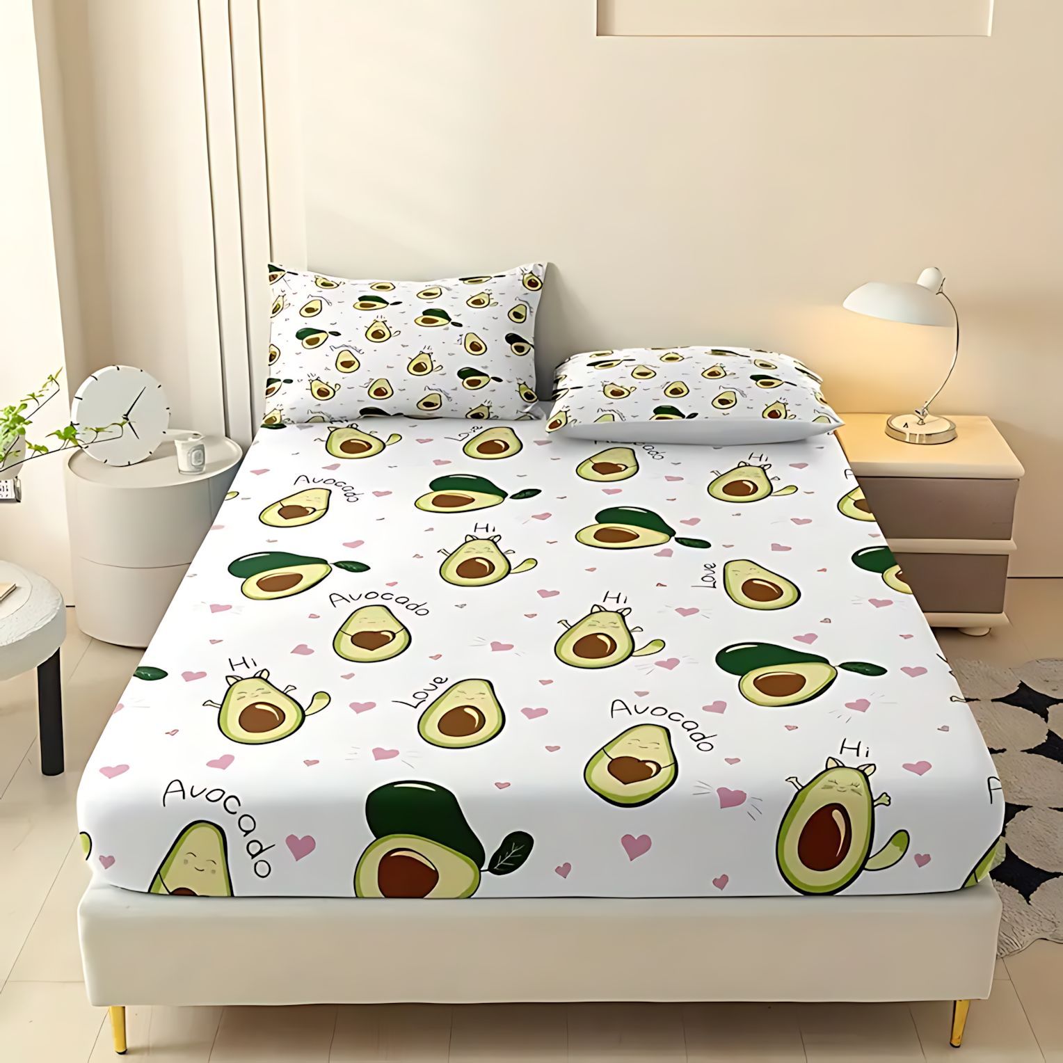 TEMU / JIT serie de frutas de fresa de sandía impresa digital 3D cama gaza pillow cover set textiles domésticos transfronterizos
