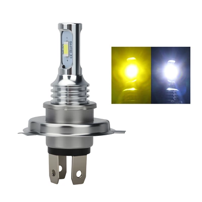 Cross-Border High-Brightness Motorcycle Electric Vehicle Led Paving Headlight H4 Ba20D P15D Yellow and White Two-Color Modified Car Light (Ön faralar) - h4-white-yellow