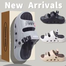 双色厚底时尚时装休闲透气男凉鞋外穿软底踩屎感耐磨居家凉拖鞋