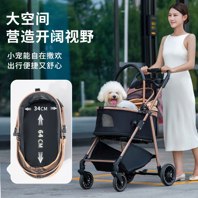 Cochecito Desmontable para Mascotas, Plástico, Plegable con un Botón, Portátil, para Perros y Gatos image 5