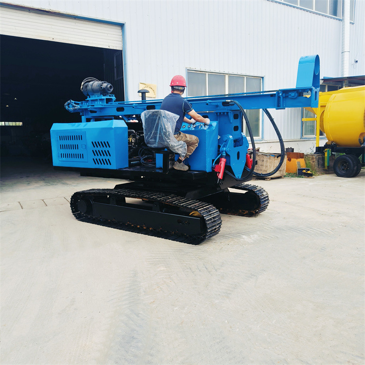 履带高低退光伏打桩机 液压长螺旋大马力 大扭矩岩石钻孔机