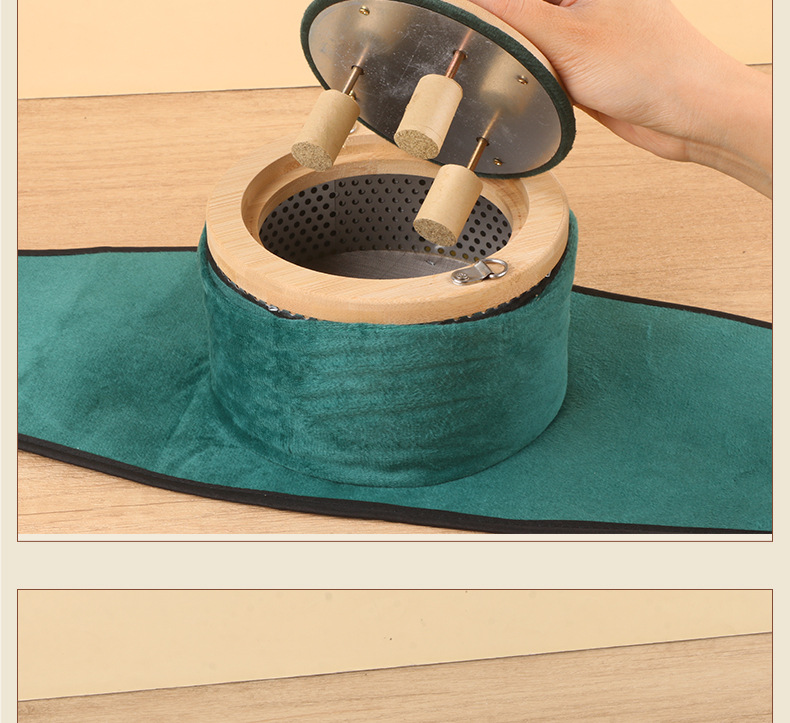 Portable Moxibustion Box Three-Needle Bamboo Wood Smokeless Moxa Warmer Full Body Hanging Moxa Therapy preparation