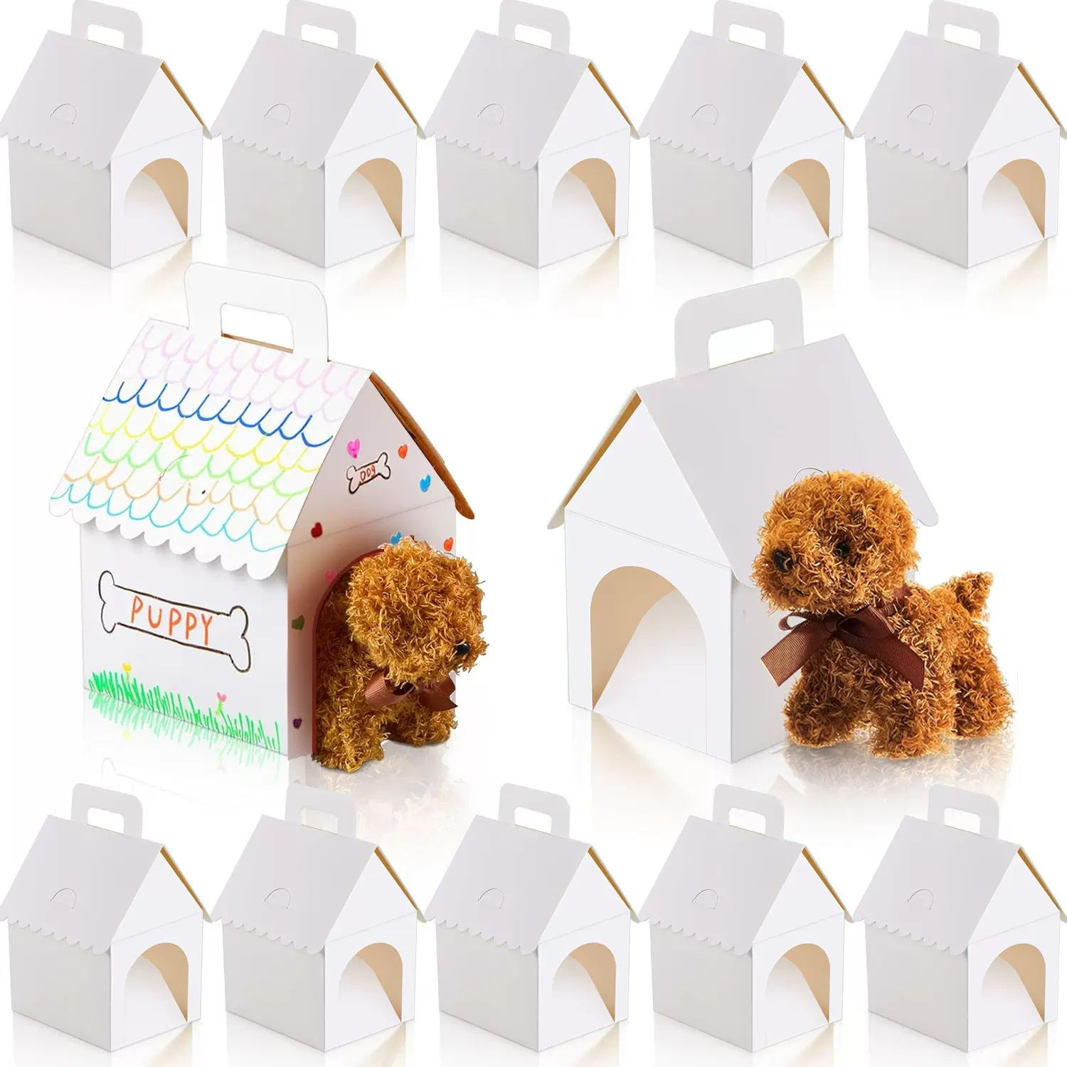 跨境亚马逊DIY节日派对玩偶小礼品空白纸卡盒定制批发现货