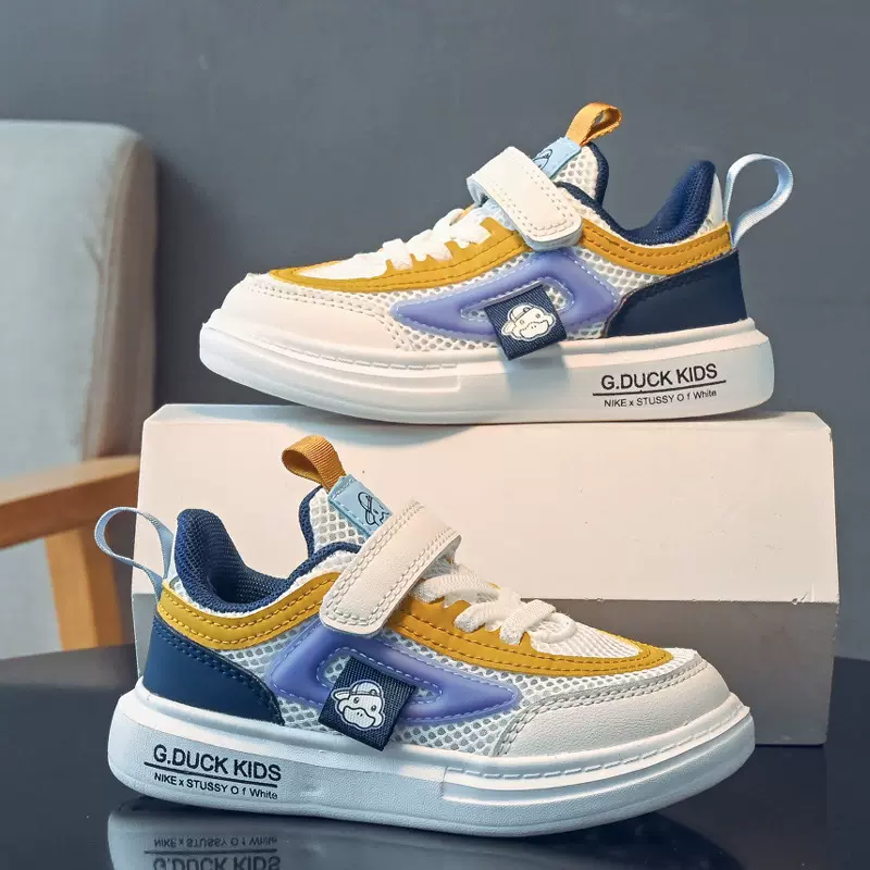 小黄鸭男童鞋春秋季新款女童板鞋透气网面休闲软底儿童运动鞋单鞋