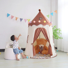 儿童游戏屋条纹精仿呢尖顶帐篷便携儿童玩具小房子童话游戏屋