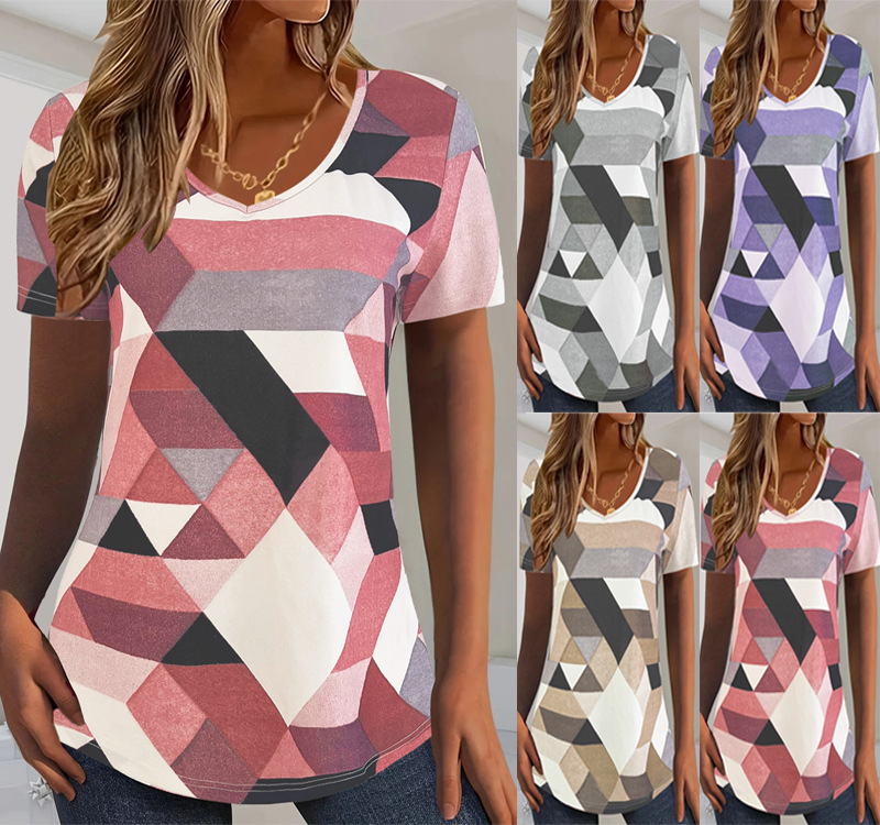 Vibrant 3d Print Round Neck T-Shirt For Women, Soft Polyester Casual Tee, Loose Fit Short Sleeve Top For Daily Wear_ecoleips.com