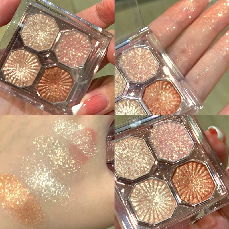 Matte Eye Shadow Palette (DIKALU) — Gem 4-Color Compact, Primer-Friendly for Dry Skin