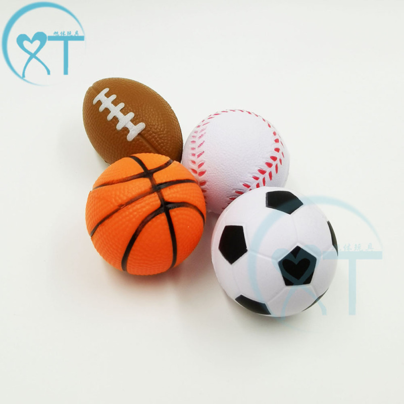 Amazon Explosions 4cm Spray Paint Rugby pu Foam Mini Football Elastic Decompression Vent Stress Ball Basketball