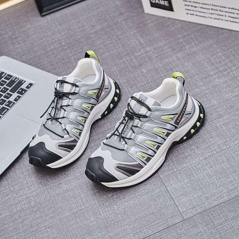 Толстая подошва мягкая кожа дышащая спортивная обувь мужская 2025 новая легкая повседневная обувь на открытом воздухе шнурок обувь для бега папа обувь женщина