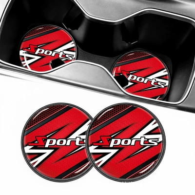 cup mat, anti-slip mat, Anti-slip mat - sports-thrilling-racetrack-2pcsset-white-bagged