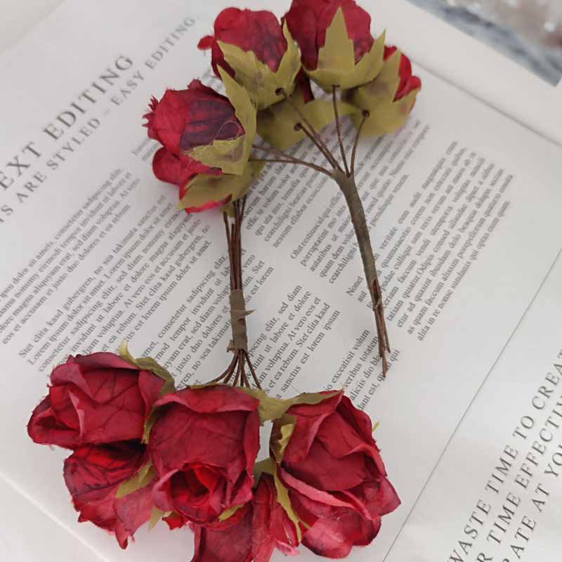 Artificial vintage Rose ramo falso flor decoración del hogar DIY hecho a mano guirnalda material planta pared boda ramo image 9