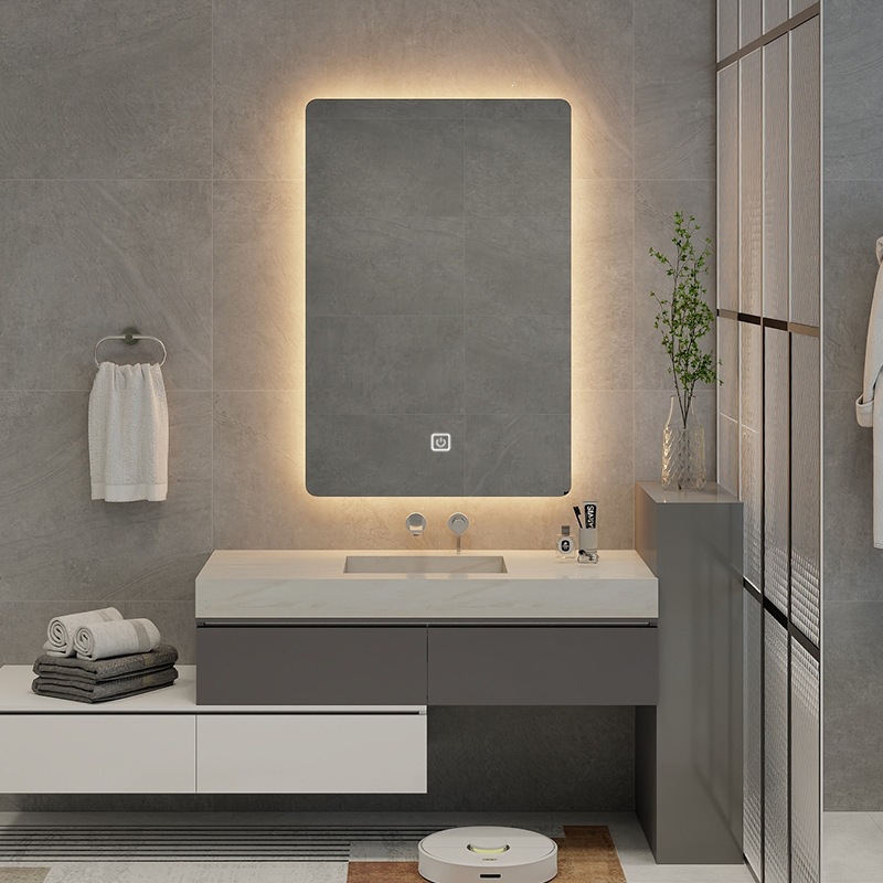 comercio exterior compras transfronterizas ingeniería espejo inteligente residencial baño táctil espejo cuadrado hotel pantalla táctil espejo inteligente LED