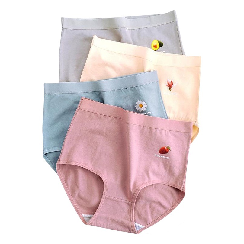 Ropa interior de algodón de la madre talla grande cadera levantamiento vientre contracción ropa interior de mujer al por mayor cintura alta triángulo pantalones cortos fruta