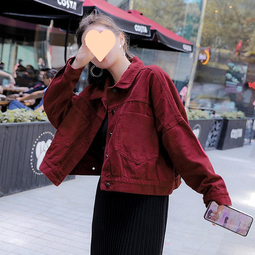 Women's Loose European Style Cowboy Jacket 2025 European Trend Spring and Autumn Short Sleeve Long-sleeved Versatile Top Fashion