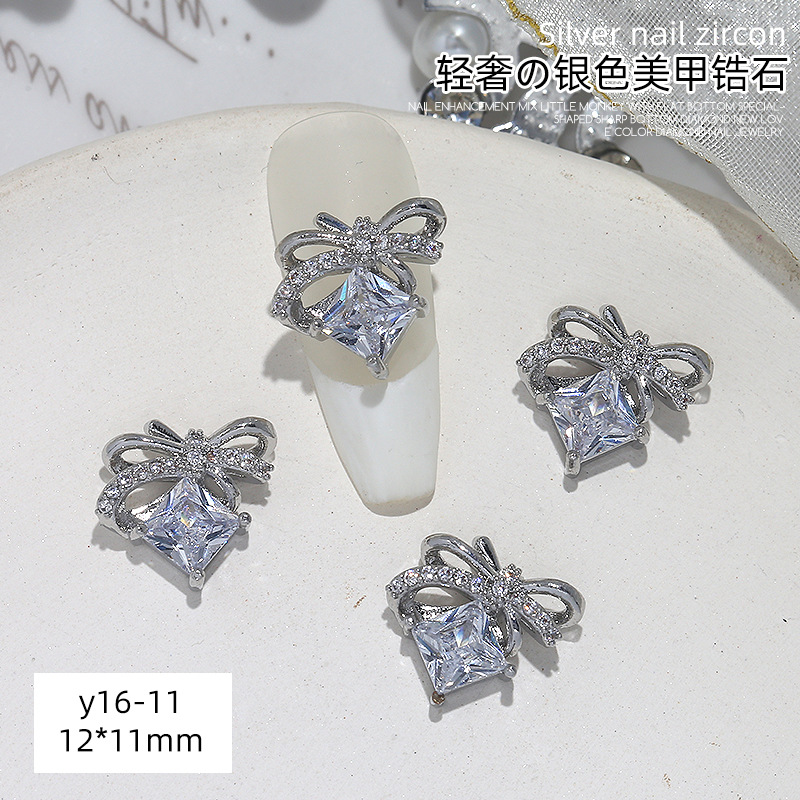 Joyería de circonio para decoración de uñas, lazo para decoración de uñas, aleación de diamantes, perla, joyería de diamantes, accesorios de decoración de libros rojos pequeños, venta al por mayor