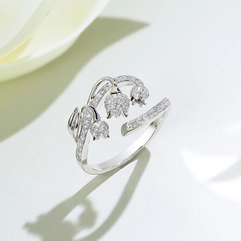 Lily Of The Valley Ring Adjustable Precision Design Jewellery_voghion.com