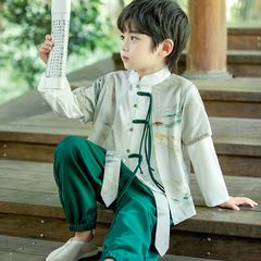 子供服男の子漢服秋スーツ 2025 新古代スタイル秋唐スーツ男の子春と秋の男の子スーツ夏服
