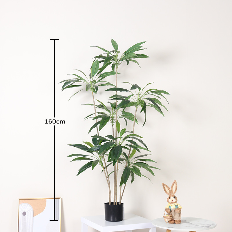 Simulación de plantación verde de plátano de bambú de tortuga grande planta de plantación de ventana interior diseño de ángulo de planta de árbol falso paisajístico