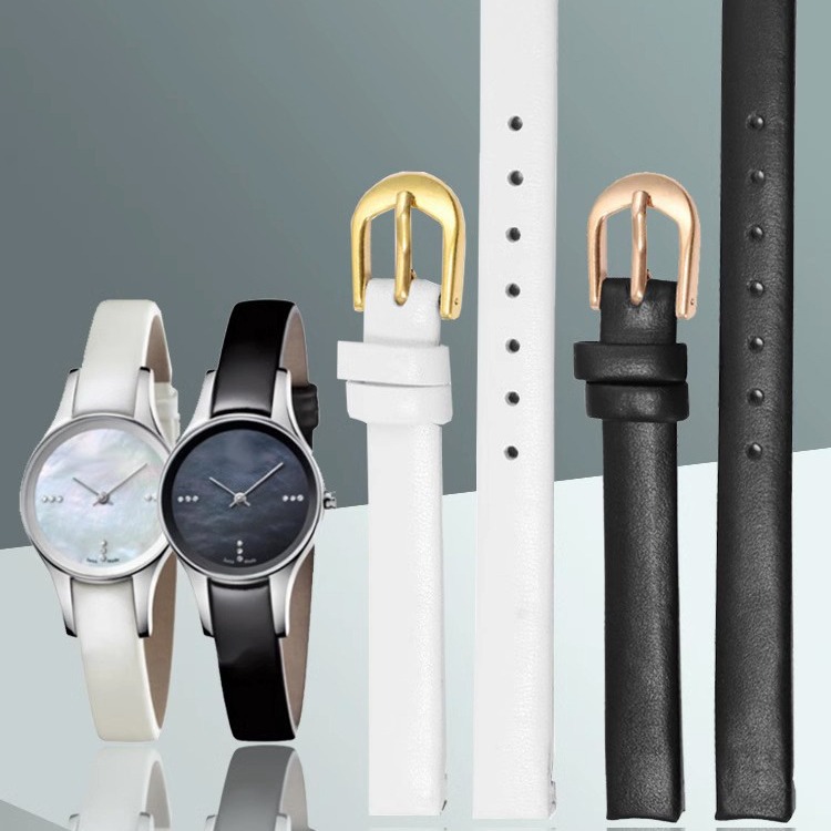 适配CK真皮手表带K43231/43232/43235/43236专用弧口表链女士10mm