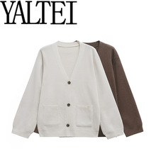 ZAR秋季新款 女装 欧美风法式设计感时尚百搭网红爆款毛织开衫