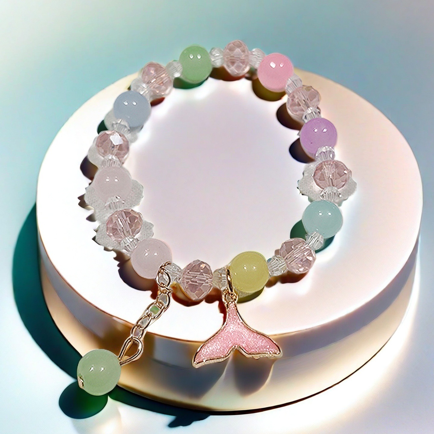 KT12 핑크 피쉬테일 팔찌