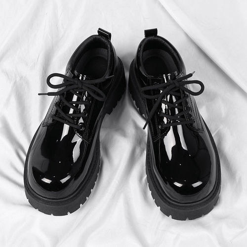 Autumn Wenzhou Small Leather Shoes for Men, Formal Business, British Derby Style, Wide-Fitting, Large Head, Leisure Trendy, Glossy Finish