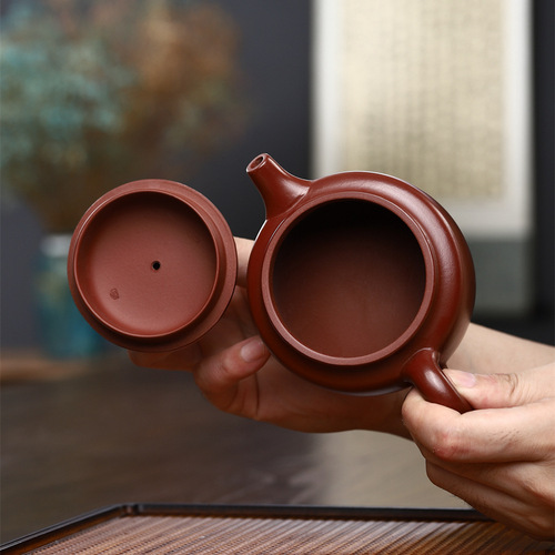 Yixing Teapot Famous Handmade Dezhong Teapot Raw Mineral Dahongpao Zisha Teapot Kung Fu Tea Set One Piece Dropshipping