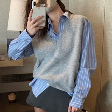 25春秋季新款气质百搭精纺羊毛V领马甲显瘦女士针织无袖背心坎肩