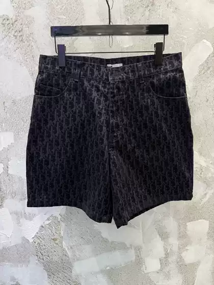 In Stock High Quality Os: New Embroidery Flocked Denim Shorts OS Loose Fit Unisex