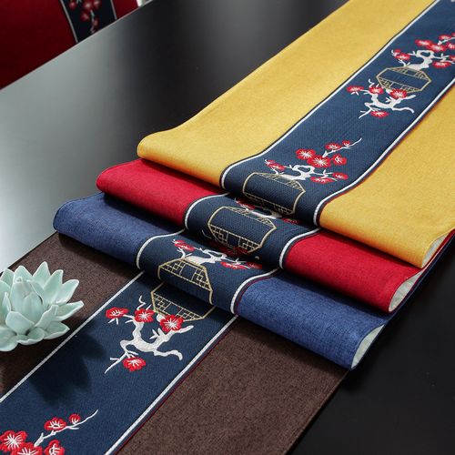 Henggang New Chinese Style Table Flag Art Long Table Cloth Coffee Table Tea Cloth Tea Ceremony Zen Tea Banquet Tea Table Cloth Table Flag