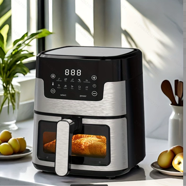 Новинка 2025, фритюрница из нержавеющей стали, домашняя визуальная внешняя торговля, умная фритюрница с сенсорным экраном, без масляного дыма