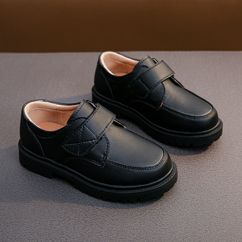 Spring and Autumn New Boys' Leather Shoes Black British Style Primary School Performance Shoes Children's Shoes Girls Performance Shoes for Middle and Large Children
