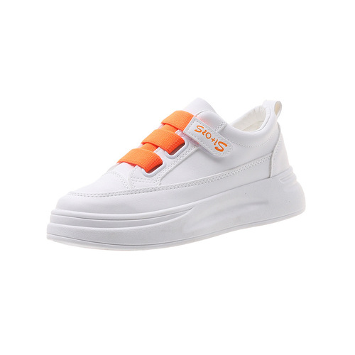 Velcro white shoes for women, versatile  spring new women's shoes, street photography, thick-soled leather single shoes, flat-soled women's shoes, trendy