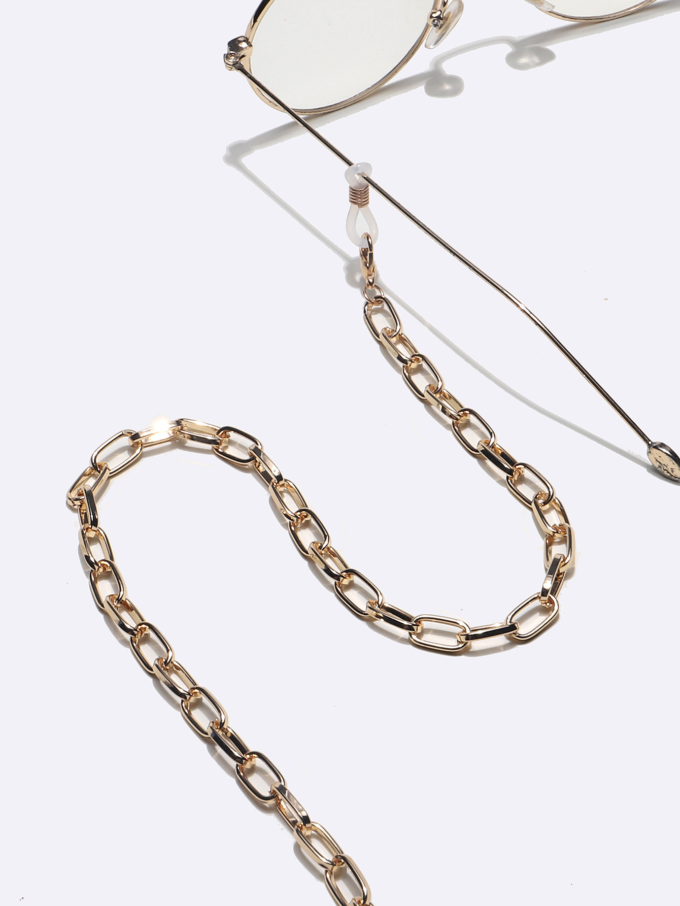 Fashion Simple Oval Thick Hollow Metal Glasses Chain Wholesale Nihaojewelry display picture 2