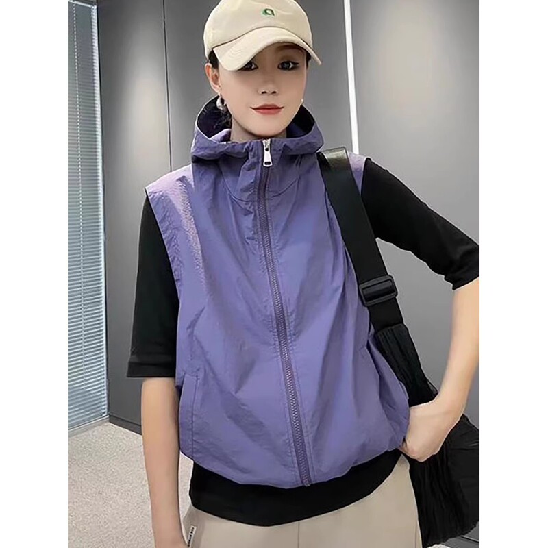 Sun Protection Clothing for Women, 2026 Summer New Style, Sun Protection Vest, Loose Fit, Large Size, Thin Hooded Vest Jacket