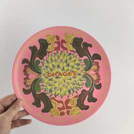 跨境ins风简约竹纤维餐盘礼品定制环保健康餐具创意个性餐盘