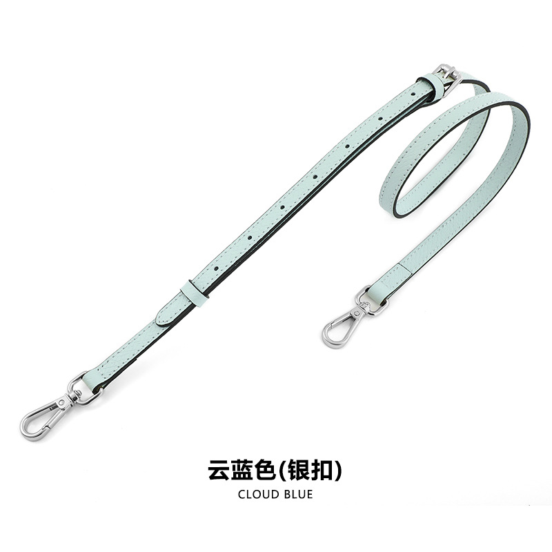 A- 48 first layer cowhide 1.2cm adjustable cloud blue silver buckle