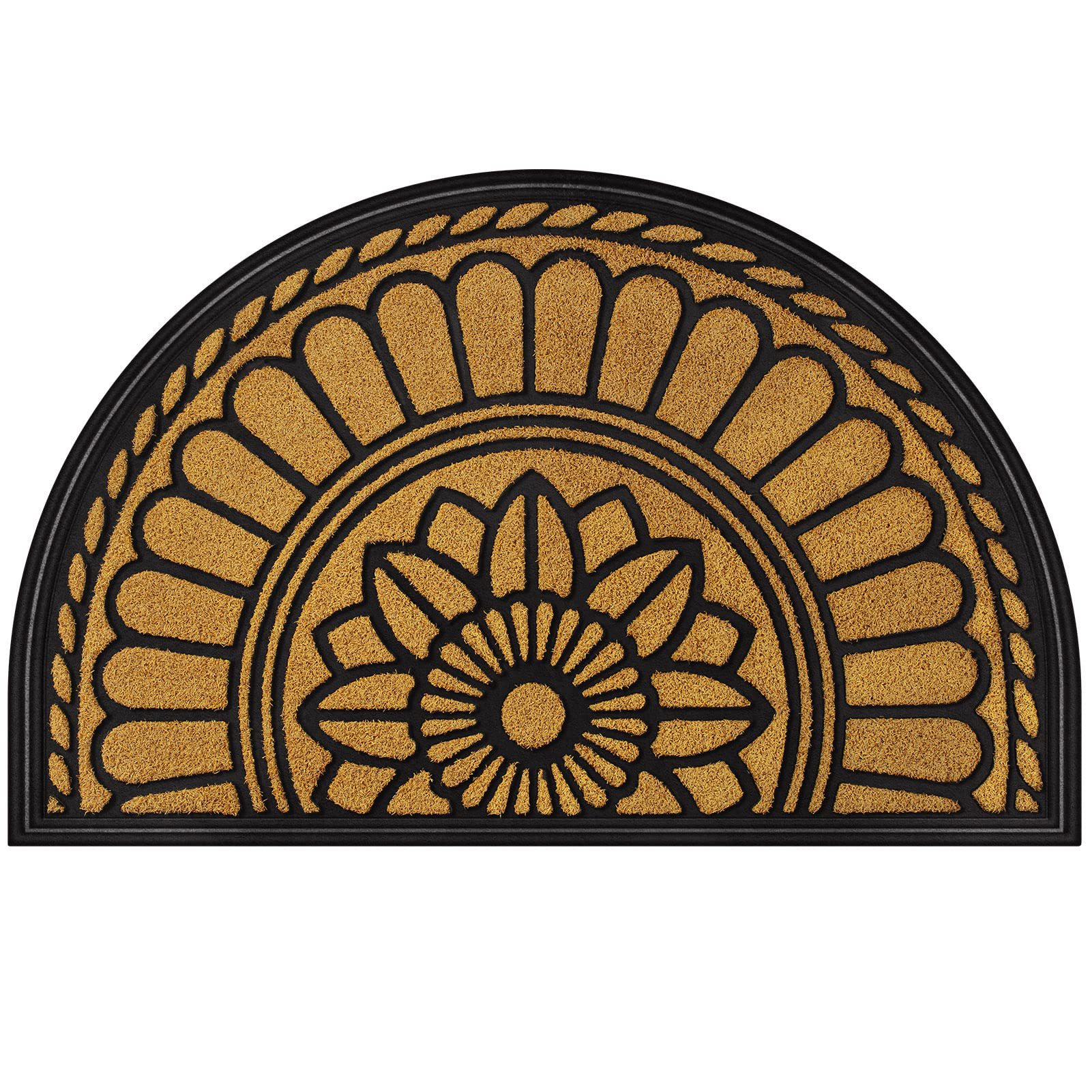 Estera floral transfronteriza estera impresa semicircular estera de suelo puerta de entrada estera de suelo puerta de baño absorción de agua estera de suelo sucia