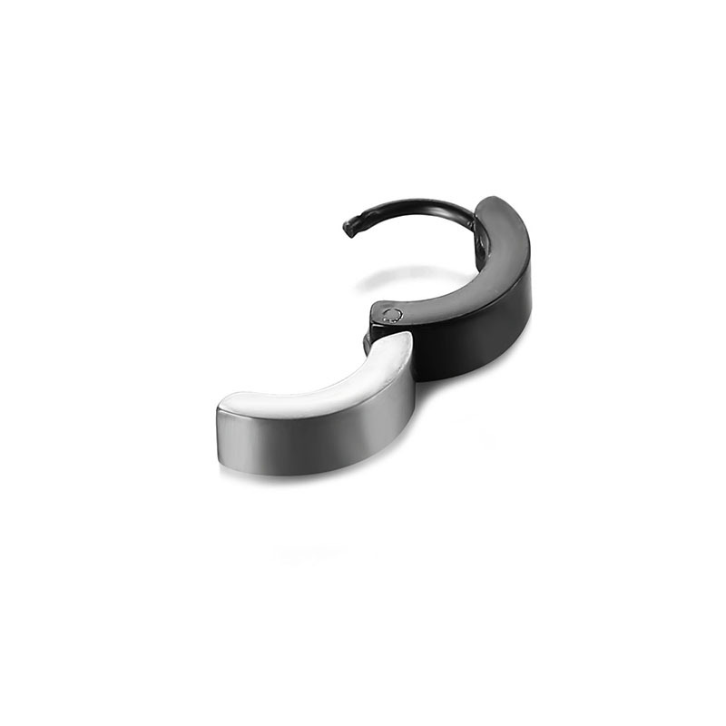 1 Piece Simple Style Geometric Color Block Polishing Plating Stainless Steel Hoop Earrings display picture 5