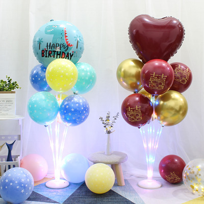 Mesa de piso luminoso con luz flotante Día del niño bebé cumpleaños traje globo decoración la boda partido soporte