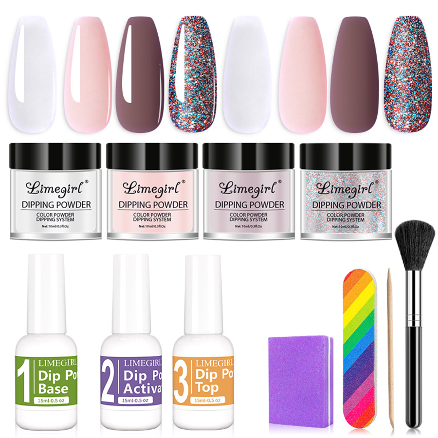 Traje de polvo DP de uñas transfronterizo Infiltración de Arte de uñas Traje de polvo Dip Powder Kit de uñas Polvo de Arte de uñas
