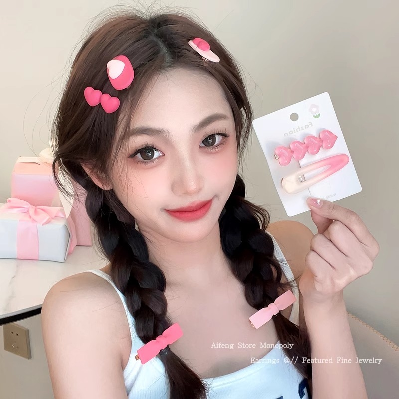 Dopamina rosa clip de cabello de mar clip de cabello para mujeres 2025 nuevo lindos clip de cabello de boca de pato clip de cabello