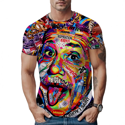 New 2025 Amazon AliExpress 3D Printed T-shirt for Men Short Sleeve Casual Fruit Funny Pattern Loose