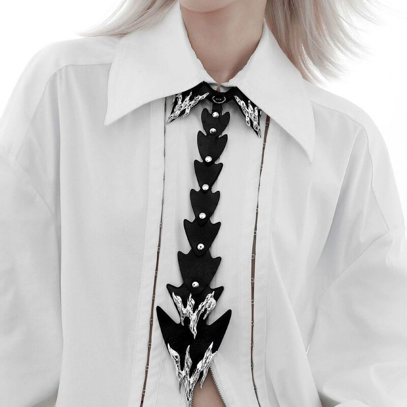 Punk Flame Tie, No-Knot Shirt Tie, Niche Design, High-End Minimalist Style Accessory