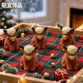 跨境Highland Cow Figurines for Hide& Seek树脂西高地牛小摆件