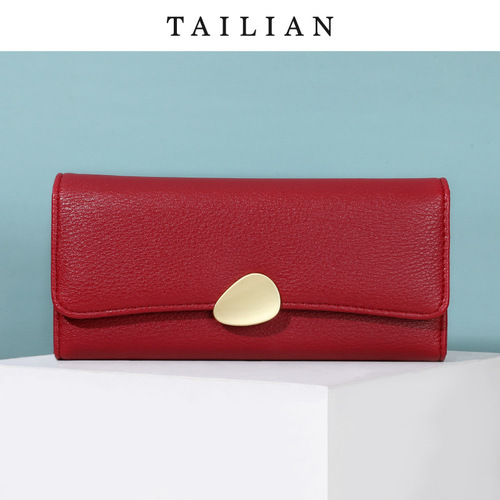 Tailian women's wallet classic pebbled tri-fold wallet women's handbag long women's handbag purse