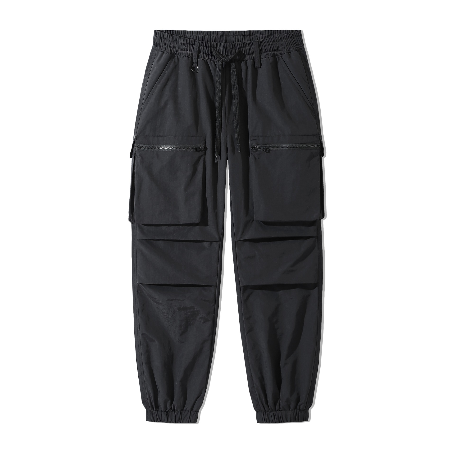 Men's Clothing Waterproof Casual Pants Loose Multi Pocket All match Cuffed Trousers_voghion.com
