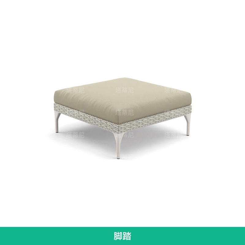 Conjunto de sofás para exteriores, muebles de esquina para patio o balcón, sofá de ratán para terraza de villa o solárium.